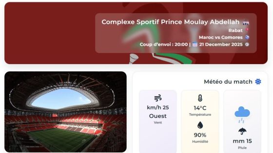كأس إفريقيا للأمم 2025: إطلاق خدمة “طقس المباراة” للتتبع الجوي للمباريات